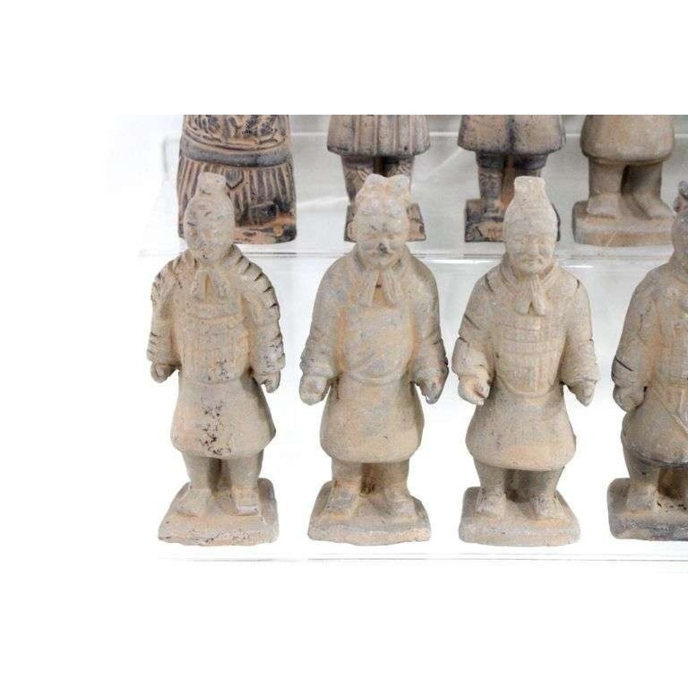 Vtg Chinese Terracotta Warrior Figurine Set 18pc Horses Chariot Xi'an Replica - Picture 5 of 8